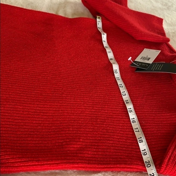 Lauren Ralph Red Mock Neck Cashmere Blend … - Picture 7 of 8